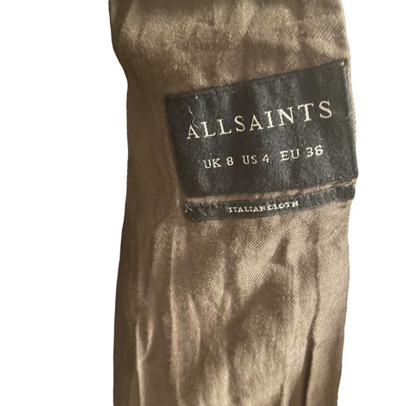 ALLSAINTS Chocolate Brown Wool Blend Jax Jacket w/Pockets - Picture 5 of 9